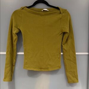 Zara Olive Green Long Sleeve Blouse